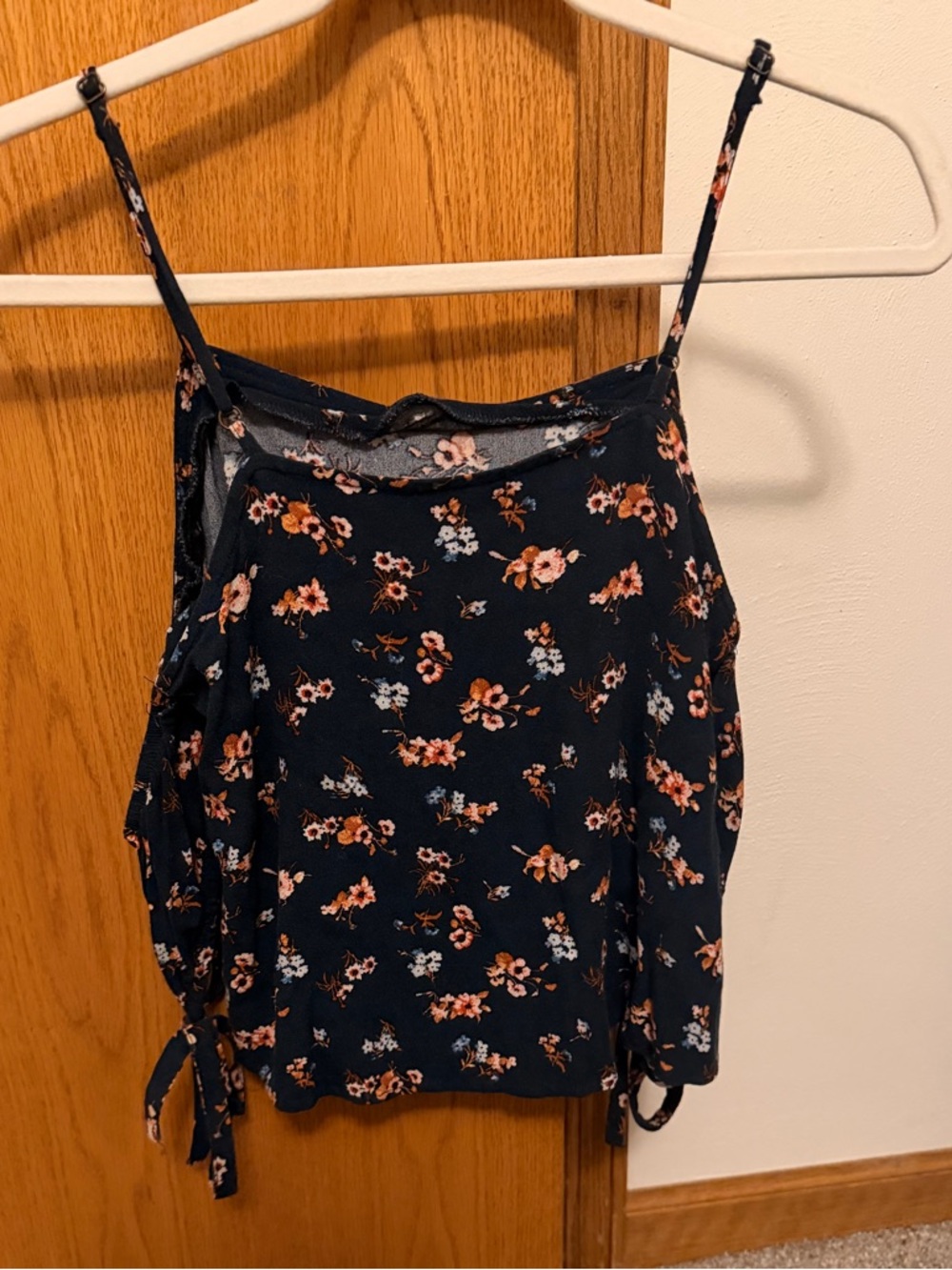 Floral Navy Spaghetti Strap Tank Top